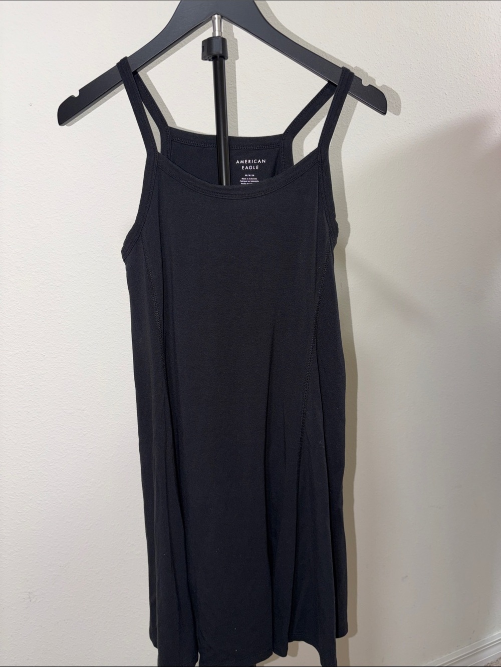 American Eagle Outfitters Black Ribbed Tank Mini Dress Body Suit